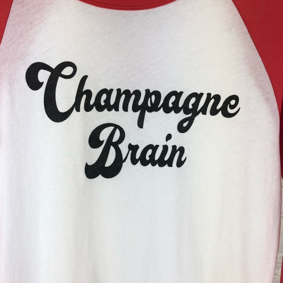 Wildfox Champagne Brain 3/4 Sleeve T-Shirt 360 - Picture 5 of 8